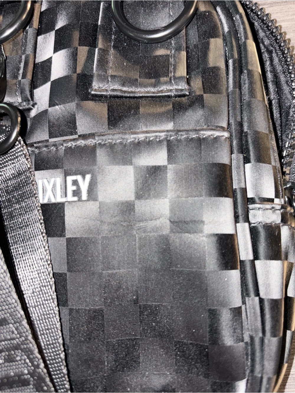 Brixley Shadow Checkered Crossbody Sling Bag Black - Picture 6 of 6